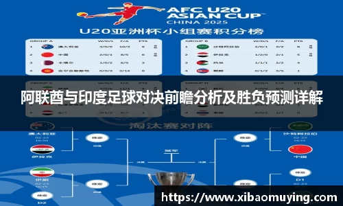 熊猫体育阿联酋与印度足球对决前瞻分析及胜负预测详解